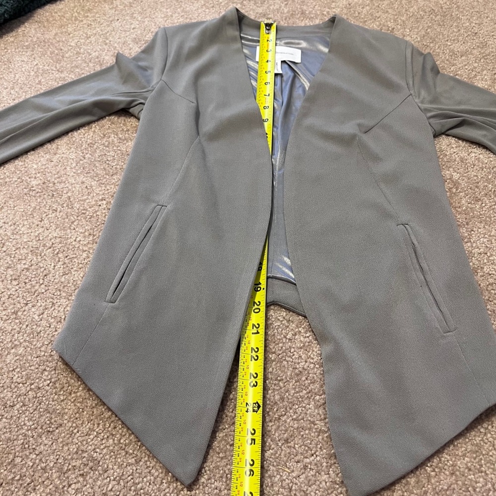 BCBGeneration Gray Open Front Draped Blazer Jacke… - image 7